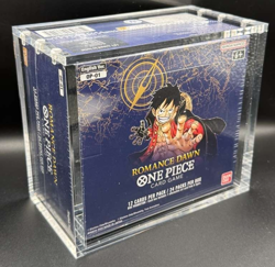 One Piece EN OP-01 Romance Dawn Blue Bottom Booster Box Sealed w/ Acrylic Case - Image 1