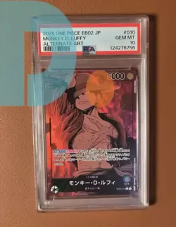 PSA 10 Monkey.D.Luffy Alternate Art Leader EB02-010 One Piece Card Game - Image 1