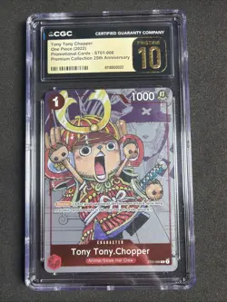 2022 One Piece Premium Collection 25th Tony Chopper Promos CGC 10 Pristine TL3 - Image 1