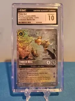 Tinker Bell Giant Fairy Glimmer Foil Promo Disney Lorcana CGC 10 - Image 1