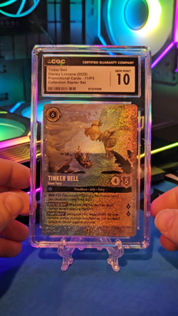 Tinker Bell Giant Fairy Glimmer Foil Promo Disney Lorcana CGC 10 - Image 2