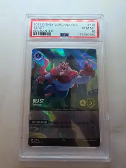 Beast Relentless 210/204 Disney Lorcana TCG Enchanted PSA GEM 10 - Image 1