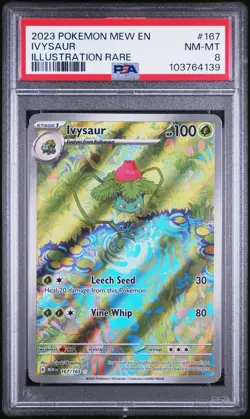 IVYSAUR 167/165 PSA 8 POKEMON 151 CARD ILLUSTRATION RARE HOLO ENGLISH - Image 1