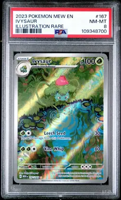 IVYSAUR 167/165 PSA 8 POKEMON 151 CARD ILLUSTRATION RARE HOLO ENGLISH - Image 3