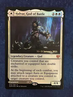 MTG Halvar, God Of Battle / Sword Of The Realms Mythic #15 Prerelease Foil - LP - Image 1