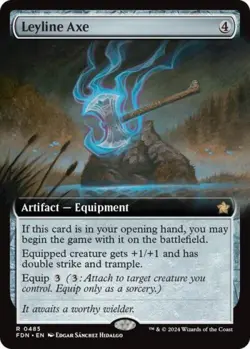 Leyline Axe (Extended Art) -Foil Near Mint MTG Foundations - Image 1