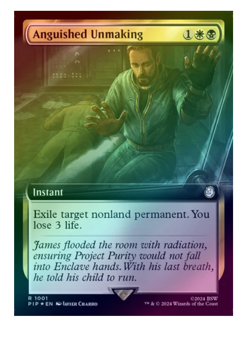 Anguished Unmaking - Surge Foil - Extended Art Fallout MTG - Image 1