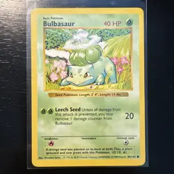 Bulbasaur 44/102 Shadowless Base Set LP 1999 WOTC Pokemon Card Vintage - Image 1