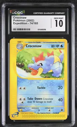 CGC GEM MINT 10 Pokemon Croconaw 74/165 2002 Expedition - Image 1