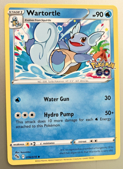 Wartortle 016/078 - 2022 Pokemon Go Series Uncommon Card - CLEAN NM - Image 1