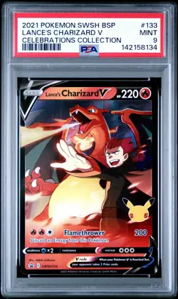 Pokemon Celebrations 2021 - Lance's Charizard V #SWSH133 - PSA 9 Mint - Image 1