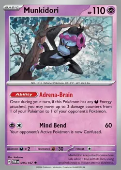 x1 Munkidori - 095/167 - Holo Rare Pokemon SV06 Twilight Masquerade M/NM - Image 1