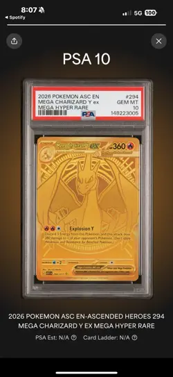 2026 POKEMON ASC EN-ASCENDED HEROES MEGA HYPER RARE MEGA CHARIZARD Y EX PSA 10 - Image 1