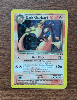 Pokemon TCG Dark Charizard (4/82) Team Rocket Holo - HP/DAMAGED - Image 1