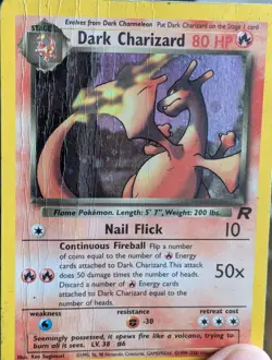Pokemon TCG Dark Charizard (4/82) Team Rocket Holo - HP/DAMAGED - Image 3
