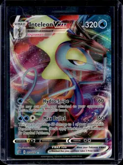 2020 Pokemon SWSH Rebel Clash Inteleon VM Vmax Full Art #050/192 - Image 1