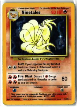 Ninetales ⭐ 12/102 Holo Rare Vintage WOTC Base Set 1999 Pokemon MP - Image 1