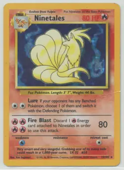Ninetales 1999 Pokemon Base Set Holo Rare #12/102 - HP - Image 1
