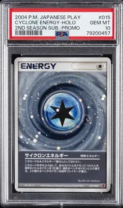 2004 POKEMON JPN PLAY PROMO 2ND SEASON SUBSCRIPTION CYCLONE ENERGY-HOLO PSA 10 - Image 1