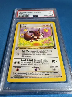 1st Edition EEVEE 👀 PSA 9 👀 1999 Pokemon Jungle TCG Card WOTC 51/64 📈 - Image 3
