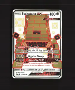 Stakataka GX SV74/SV94 Hidden Fates Full Art Shiny Holo Rare Pokemon Card NM - Image 1
