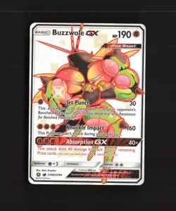 Buzzwole GX SV68/SV94 Hidden Fates Full Art Shiny Holo Rare Holo Pokemon Card NM - Image 1