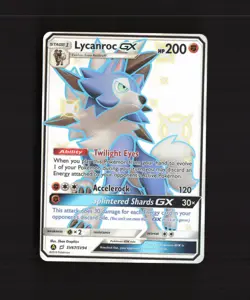 Lycanroc GX SV67/SV94 Hidden Fates Full Art Shiny Holo Rare Holo Pokemon Card NM - Image 1