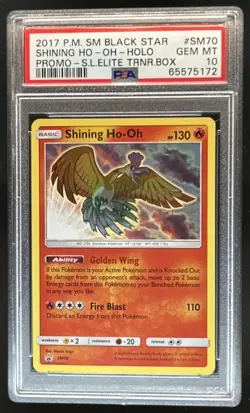 2017 Pokemon SM Black Star Promos Shining Ho-Oh Holo #SM70 PSA 10 - Image 1