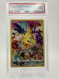 Pokemon Pikachu 160/159 SWSH Crown Zenith PSA 9 Secret Rare Full Art Holo Card - Image 2