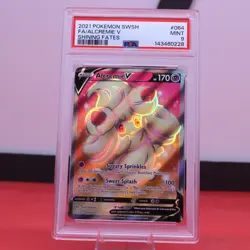 2021 Pokemon TCG SWSH Shining Fates Full Art 64 Alcremie V PSA 9 - Image 1