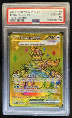2025 Pokemon Prismatic Evolutions Terapagos ex #180/131 PSA 10 - Image 1
