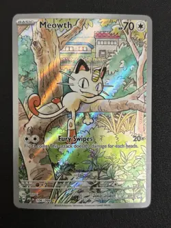 Meowth 106/094 Illustration Rare Phantasmal Flames Pokemon TCG - Image 1