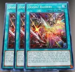 3x DoomZ Raiders 1st Edition Super Rare DOOD-EN057 Yu-Gi-Oh! - Image 1