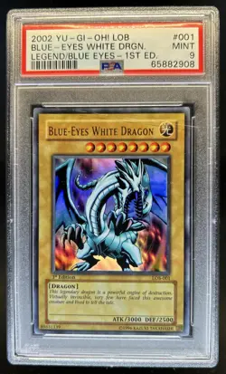 2002 Yu-Gi-Oh! Legend of Blue Eyes White Dragon 1st Blue-Eyes #LOB-001 PSA 9 - Image 1