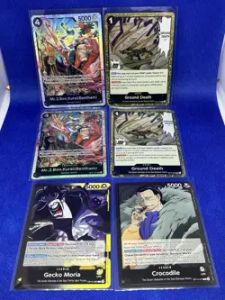 One Piece Op14 Black Cards Lot Gecko Moria Leader Mr. 2 Bon Kurei Crocodile - Image 1