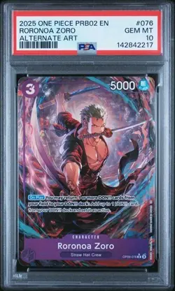 Roronoa Zoro OP09-076 - One Piece PRB02 Alt Art - PSA 10 - Image 1