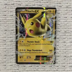 Pokemon Pikachu EX XY174 Promo Black Star Holo 130 HP TCG Card English - Image 1