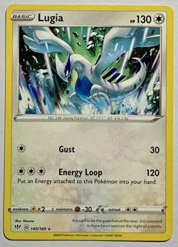Lugia 140/189 (LP) Rare Sword & Shield: Darkness Ablaze 2020 Pokemon Card - Image 1