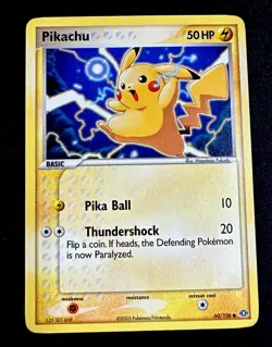 Pikachu 60/106 LP Common Emerald Pokemon Card Light Play - Image 1