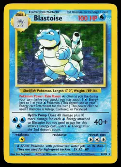 Blastoise 2/102 Holo Rare Base Set Pokemon Card - Image 1