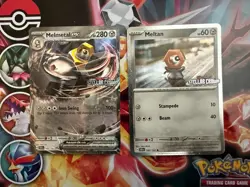 Pokemon Card Meltan & Melmetal Ex (Stellar Crown Stamped) - Miscellaneous Cards - Image 1