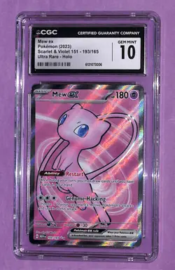 CGC 10 Mew ex 193/165 Ultra Rare Scarlet & Violet 151 Pokemon Card - Image 1