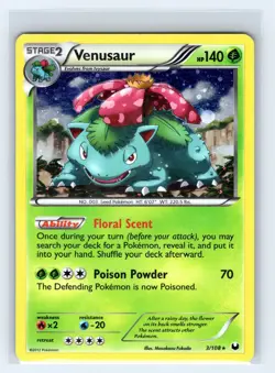Venusaur Dark Explorers Pokemon Card Holo MP 3/108 - Image 1