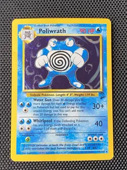 Pokemon Poliwrath 15/130 Base Set 2 Holo Rare Card TCG English - Image 1