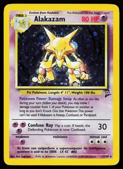 Alakazam 1/130 Holo Rare Base Set 2 Pokemon Card - Image 1