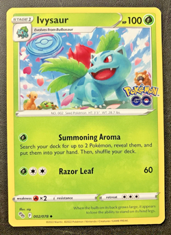 Ivysaur 002/078 - 2022 Pokemon Go Series Uncommon Card - CLEAN NM - Image 1