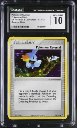 CGC 10 Pokemon Reversal Fire Red & Leaf Green 97/112 Reverse Holo Pokemon Card - Image 1