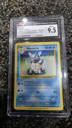 Pokemon Wartortle Holo 002/034 Trading Card Game Classic 2023 CGC 9.5 70 HP - Image 1