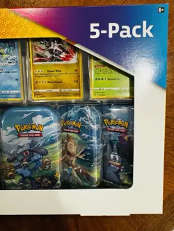 NIB Sealed Pokemon TCG Sinnoh Stars 5 Mini Tins + 4 Promo Cards Costco Exclusive - Image 3