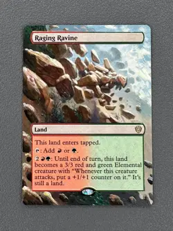 Raging Ravine MTG Lorwyn Eclipsed Commander Hand Painted Borderless Altered Art - Image 1
